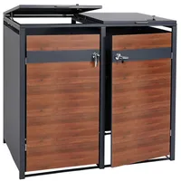 MCW 2er Mülltonnenverkleidung MCW-J82, Mülltonnenbox, erweiterbar, Metall 50kg, anthrazit~