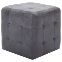 VidaXL Pouf 2 Stk. Leder 30 x 30 x