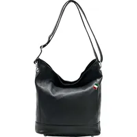 FLORENCE Leder Tasche Schultertasche Shopper schwarz OTF159S - Schwarz
