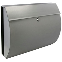 Hi Haushalt International Edelstahl Briefkasten mit Zeitungsfach, 2 Schlüssel