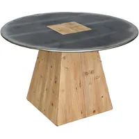 Mendler Esstisch HWC-L76, Tisch Esszimmertisch, rund Industrial Massiv-Holz MVG-zertifiziert