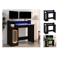 VidaXL Schreibtisch mit LEDs Schwarz 97x45x90 cm Holzwerkstoff