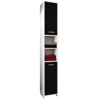 VCM Hochschrank weiß Kunststoff, 30x180x30.4 cm, - schwarz