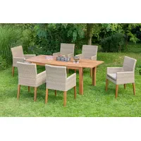 Merxx Ranzano Garten-Essgruppe 7-tlg. Ausziehtisch 90 x 200 cm