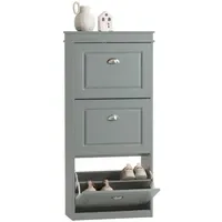 SoBuy Schuhschrank 53 x 117 x 24 cm grau