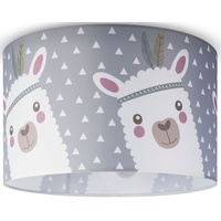 Paco Home Deckenlampe Kinderzimmer Lampe Lama-Motiv, E27, Weiß