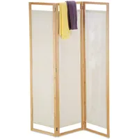 Relaxdays Paravent, braun, weiß 120,0 x 170,0 cm, 1