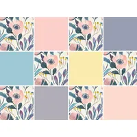 Queence Fliesenaufkleber Pflanze 12er Set Sticker selbstklebend 15 cm