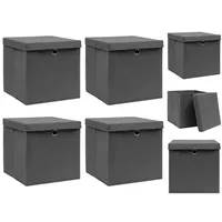 VidaXL Aufbewahrungsboxen mit Deckeln 4 Stk. Grau 32x32x32 cm