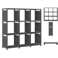 VidaXL Würfelregal 9 Fächer Grau 103x30x107,5 cm Stoff