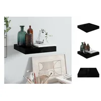 VidaXL Schwebendes Wandregal Hochglanz-Schwarz 23x23,5x3,8 cm MDF