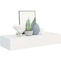 VidaXL Wandregal mit Schublade Weiß 60x23,5x10 cm MDF