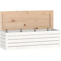 VidaXL Truhe Weiß 109x36,5x33 cm Massivholz Kiefer