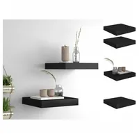 VidaXL Schweberegale 2 Stk. Schwarz 23x23,5x3,8 cm MDF