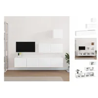 VidaXL 4-tlg. TV-Schrank-Set Weiß Holzwerkstoff