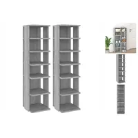 VidaXL Schuhregale 2 Stk. Grau Sonoma 27,5x27x102 cm Holzwerkstoff