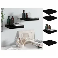 VidaXL Schweberegale 2 Stk. Hochglanz-Schwarz 23x23,5x3,8 cm MDF