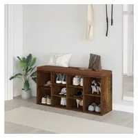 VidaXL Schuhbank Räuchereiche 103x30x48 cm Holzwerkstoff