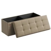 Songmics 110 cm Sitzbank mit Stauraum, klappbare Sitztruhe, Fußbank,