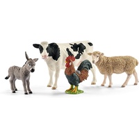 Schleich Farm World Starter-Set Kuh, Schaf, Esel Hahn, Tierfiguren