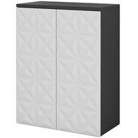 Vicco Badschrank Badezimmerkommode Badezimmermöbel Edge Schwarz Weiß modern 60x80