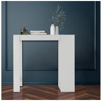 ML-Design Bartisch mit 3 Ablageflächen, 110x50x103 cm Weiß Holz