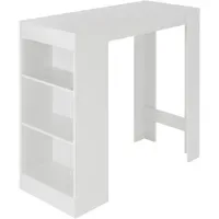ML-Design Bartisch 110x50x103 cm Weiß, Holz, Modern 3 Ablagen