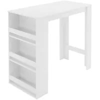 ML-Design Bartisch mit 3-stufigem Regal, Weiß 117x106x57 cm Viel