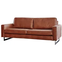 KAWOLA Sofa VILNIUS 2-Sitzer Kunstleder mit Lederanteil cognac