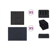 VidaXL 10-tlg. Handtuch-Set Schwarz und Grau Baumwolle