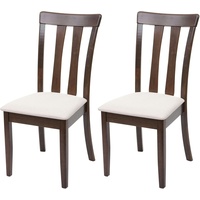 Heute wohnen 2er-Set Esszimmerstuhl HWC-G46, Küchenstuhl Stuhl, Stoff/Textil Massiv-Holz
