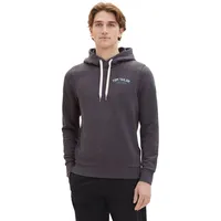 Tom Tailor 1037751 Logo Kapuzenpullover Dark Grey Melange S