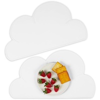 Relaxdays Platzdeckchen Kinder, 2er Set, Wolke, rutschfest, abwaschbar, Tischset