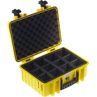 B&W International Outdoor Case Type 4000 gelb + Facheinteilung