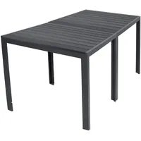 Mojawo - 2 x Alu Non-Wood Gartentisch anthrazit/schwarz (180)