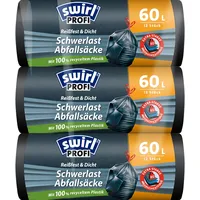 Swirl Schwerlast-Müllsäcke 60 l (3 x 12 Beutel), Mülltüten