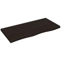 VidaXL Wandregal Dunkelbraun 100x50x(2-4)cm Massivholz Eiche Behandelt