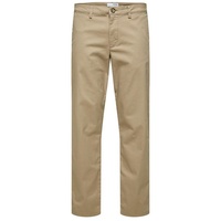Selected New Miles Straight Fit Chinohose - Greige -
