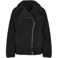 URBAN CLASSICS Ladies Sherpa Biker Jacket - schwarz