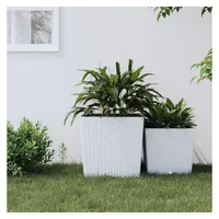VidaXL Pflanzkübel mit Herausnehmbaren Einsatz Braun 37/64 L PP-Rattan