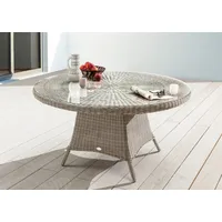 Destiny »»LUNA Tisch««, (Ø100x75 cm), Aluminium, Polyrattan Ø100x75cm vintage