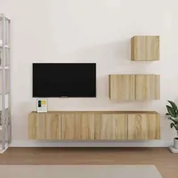 VidaXL 4-tlg. TV-Schrank-Set Sonoma-Eiche Holzwerkstoff