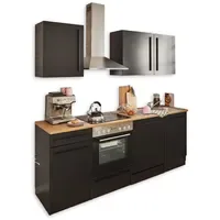 BASIC by Balculina Küchenzeile Jazz 220 cm schwarz