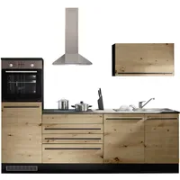 BASIC by Balculina Küchenzeile Jazz 260 cm anthrazit/artisan eiche/metallic