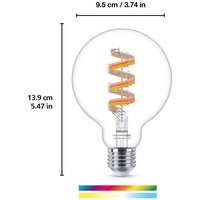 WIZ Filament-Lampe in Kugelform, transparent, 40 W G95 E27