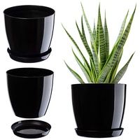 Kadax Blumentopf, Pflanzkübel mit Untersetzer, runder Blumenkübel für Innen,