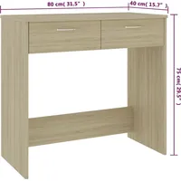 VidaXL Schreibtisch Sonoma-Eiche 80x40x75 cm Holzwerkstoff