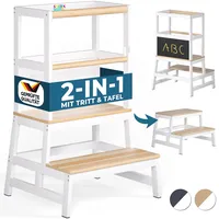 Spielwerk® Lernturm Barn Weiß/Natur Kiefernholz 93x56x49cm