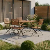 ACAMP Lindau Garten-Essgruppe 5-tlg. Klapptisch 120 x 80 cm