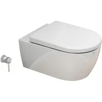 SSWW | Dusch-WC inkl. Softclose Toilettensitz, spülrandlose Taharet Toilette,